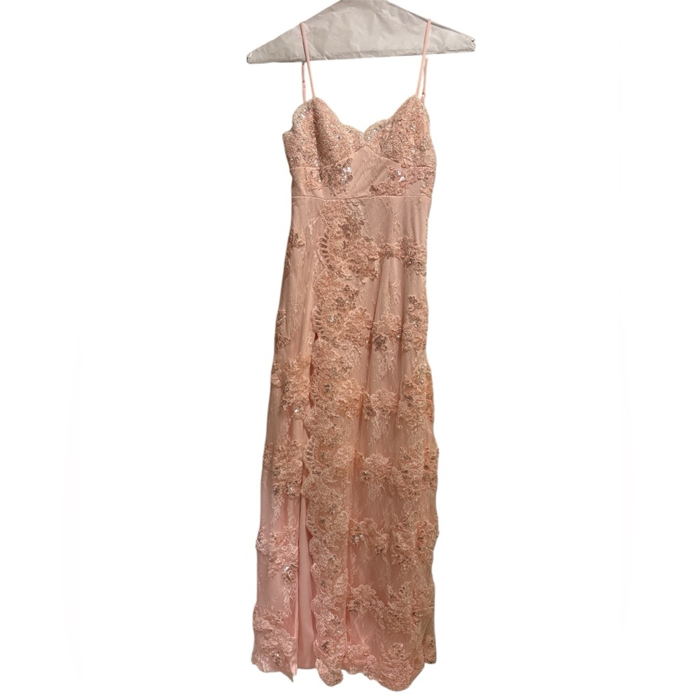 Elegant Pink Lace Gown